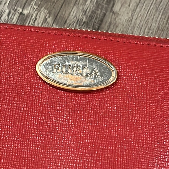 Furla Red Saffiano Leather Zip Around Wallet - Picture 3 of 16